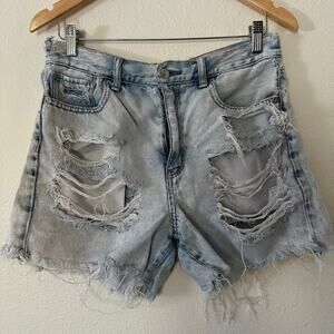 American Eagle Womens Distressed Mom Shorts Size 6 Thrashed Summer High Rise